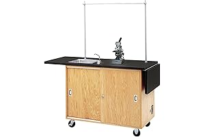 Diversified Spaces Mobile Rolling School Science Classroom Lab Table with Sink &...