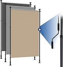 HOMEDEMO Store Vertical Balcon, 200x270cm(LxH) Kaki, Store Enrouleur d'Extérieur, Résisdant aux UV et aux Intempéries, Anti-Décoloration et Anti-Corrosion, Protection de la Vie Privée