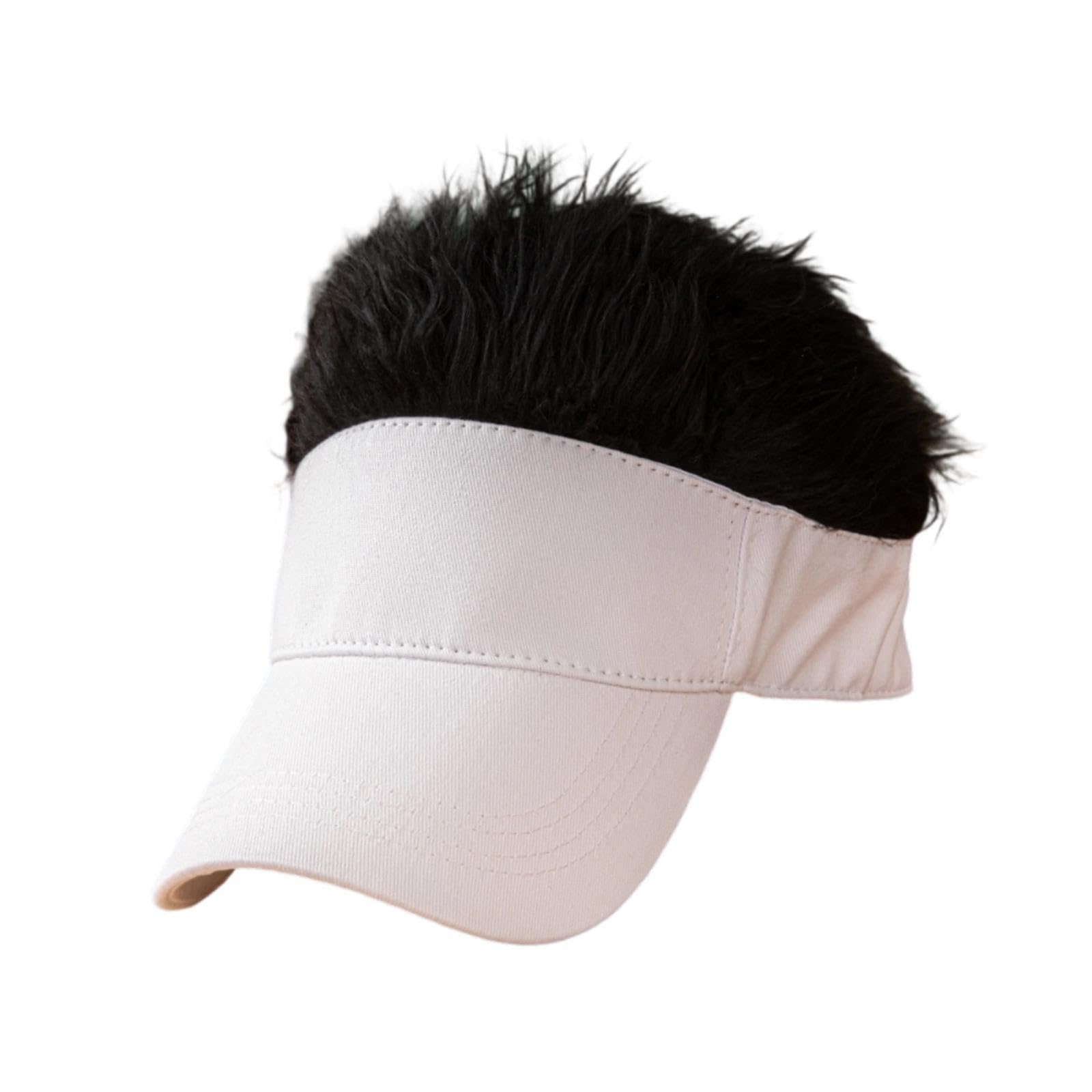 MERISHOPP®Wig Baseball Cap Adjustable Gift Comfortable Adults Visor Hat with Fake Hair White Black Hair|Clothing, Shoes & Accessories|Womens Accessories|Hats-image-7