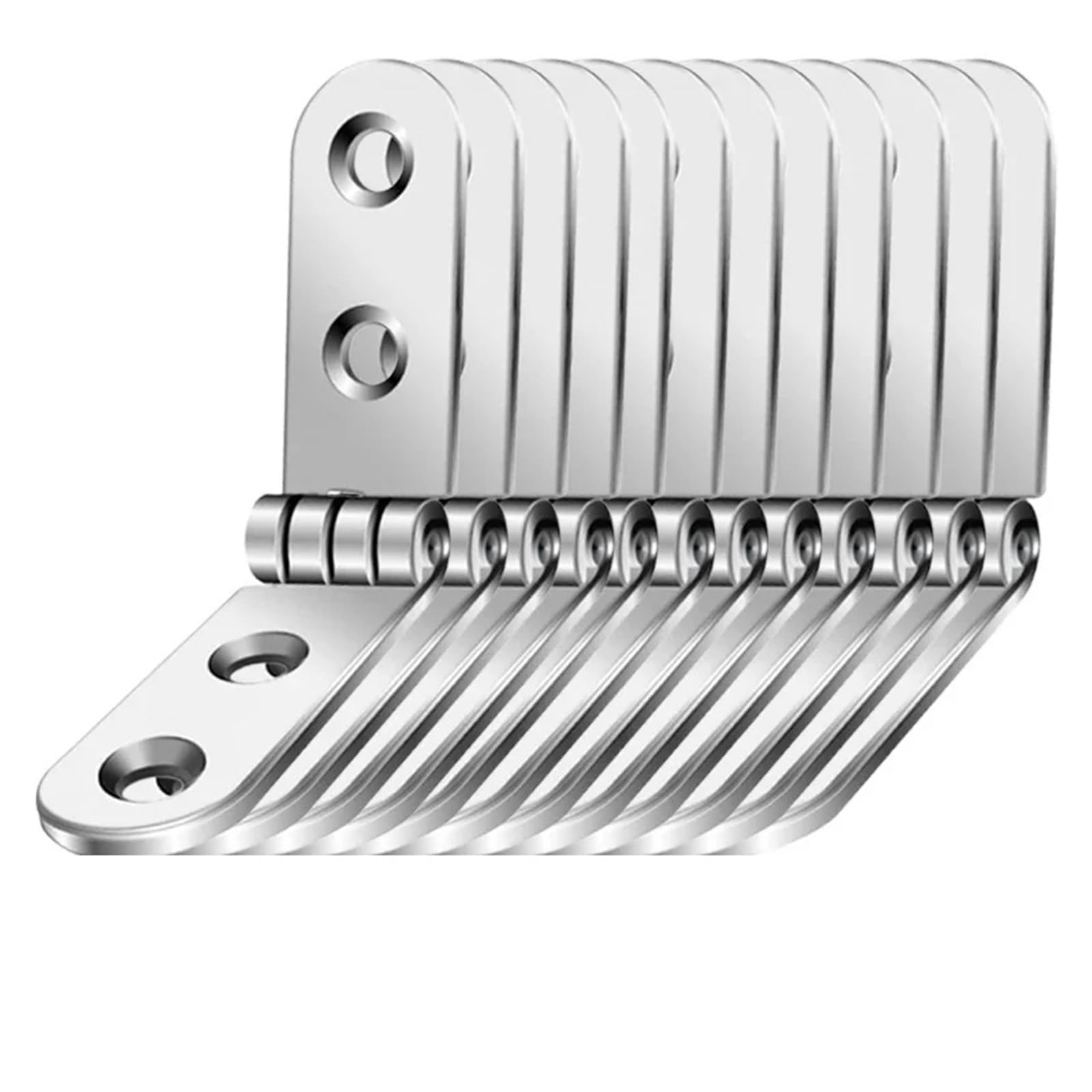 180 Degree Foldable Rounded Corner Hinge Flap Screw-On Hinges for Cabinet Bedframe Furniture Hardware for Folding Furniture(12PCS)
