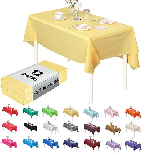 Evershine - Mantel de plástico resistente (reutilizable, 12 unidades)