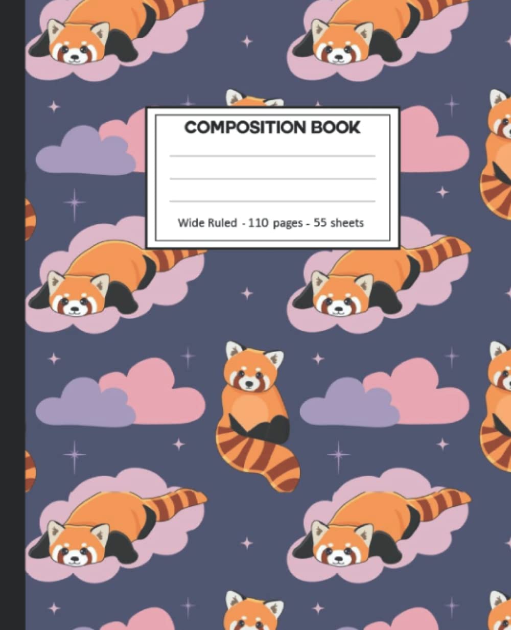 Composition Notebook: Red panda Wide Ruled Lined Paper Journal For Kids Teens Students Adults.