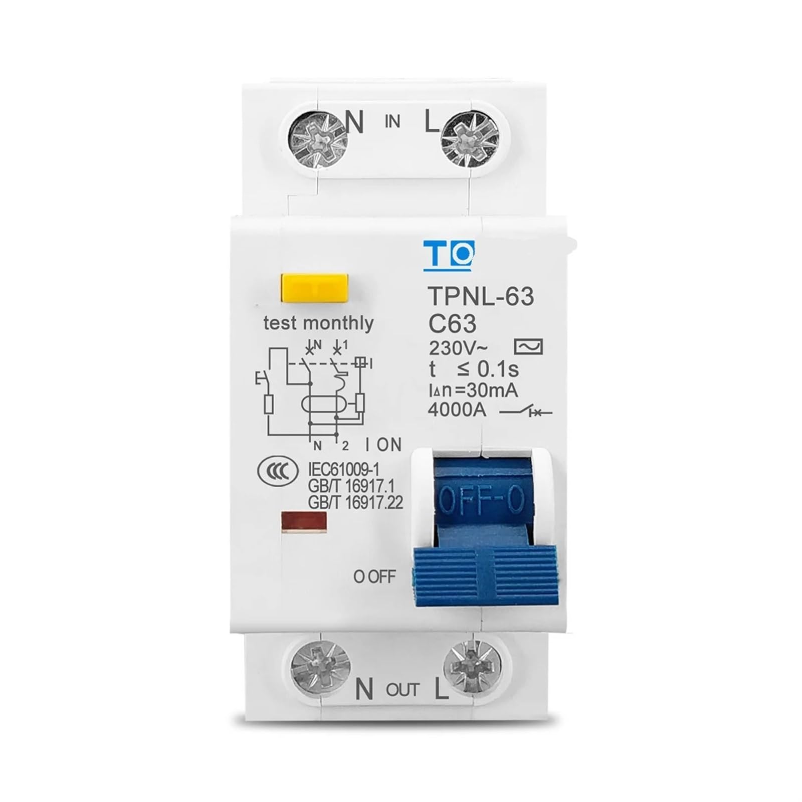 TPNL 230V 1P+N Wyłącznik nadprądowy z zwarciem Zabezpieczenie przed wyciekiem RCBO MCB(TPNL 40A)