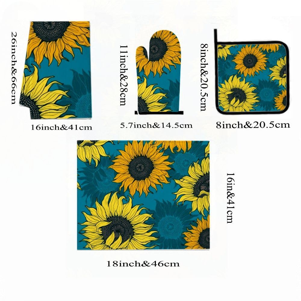9PCS luminoso girasole cucina Decor e accessori Set