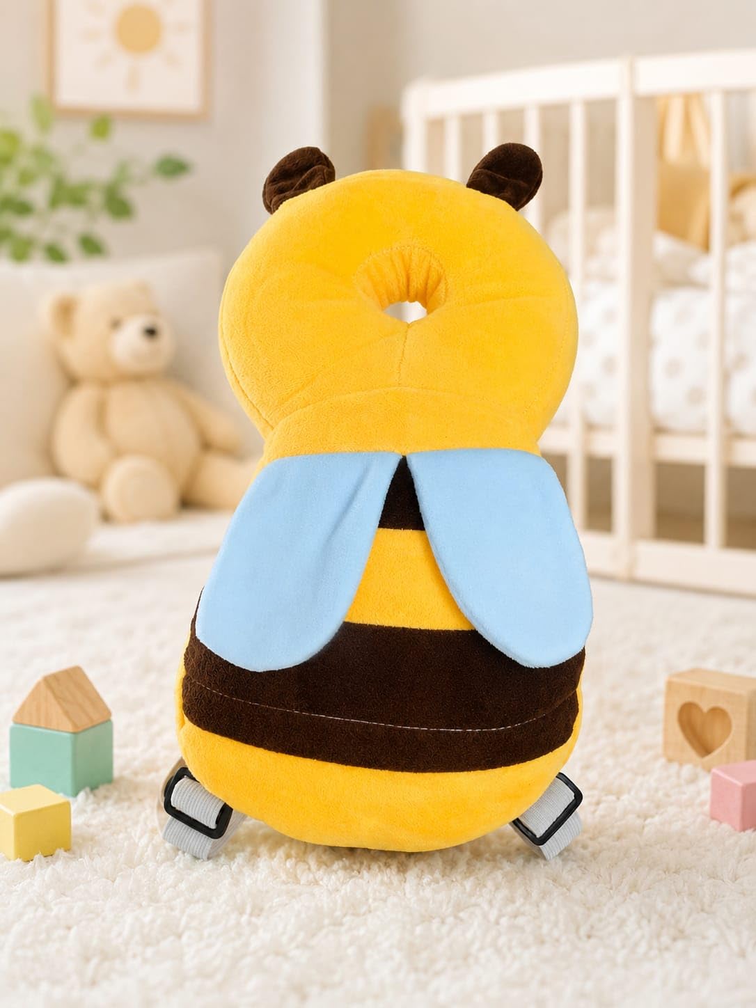 Baby Head Protection Backpack, Bee Design, Soft & Breathable, Adjustable Straps, for 6-12 Months-image-32