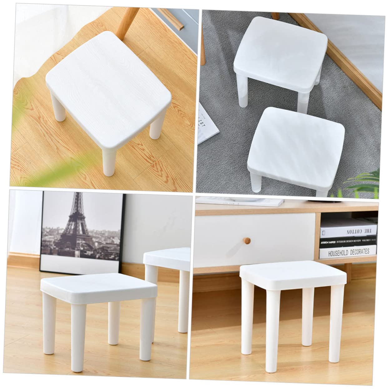 GARVALON Rutschfester Kindertritthocker aus Kunststoff Stabile Dreiecksform Hohles Design Leicht zu Verstauen für Badezimmer
