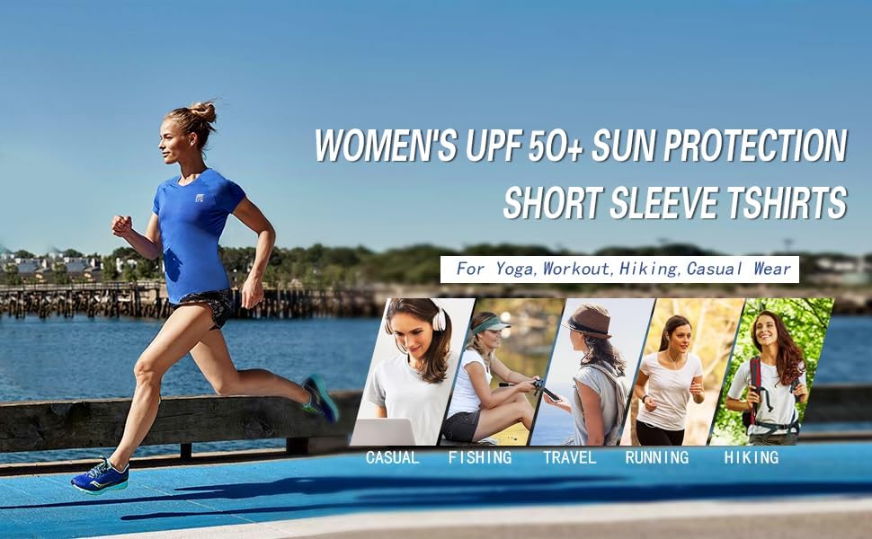Short Sleeve Workout Tops for Women, UPF 50+ Athletic T-Shirts for Running Hiking, Breathable Quick-Dry Workout Tee - Image 2