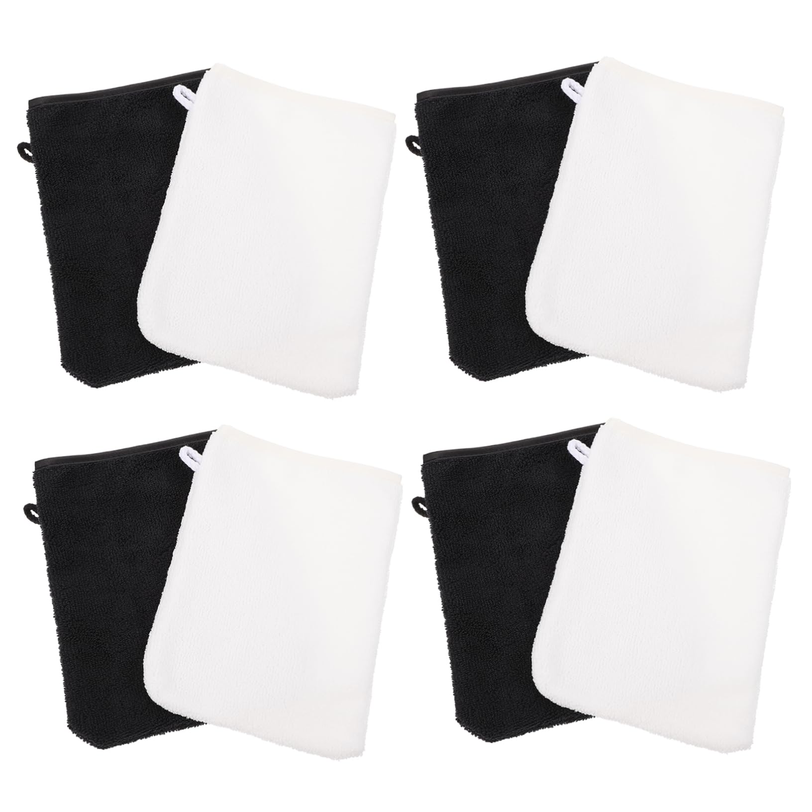 VICASKY 8pcs Facial Makeup Gentle Washable Simple Face Skin Exfoliating Foaming Cleaning Gloves Beauty Supply Washing Gloves Powder Fiber