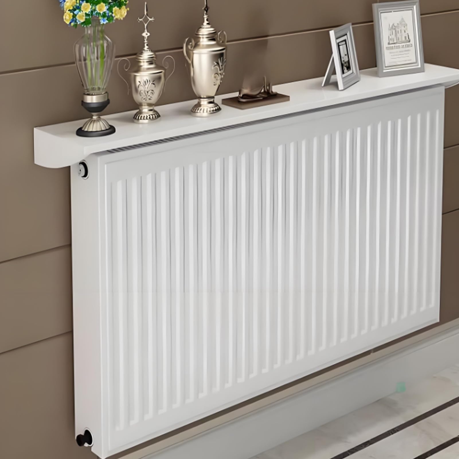 AYHARYLH Radiator Cover - White Steam Radiator Shelf, Modern Style, Hide-Out Cover for Living Room, Bedroom, Hallway (L90cm)