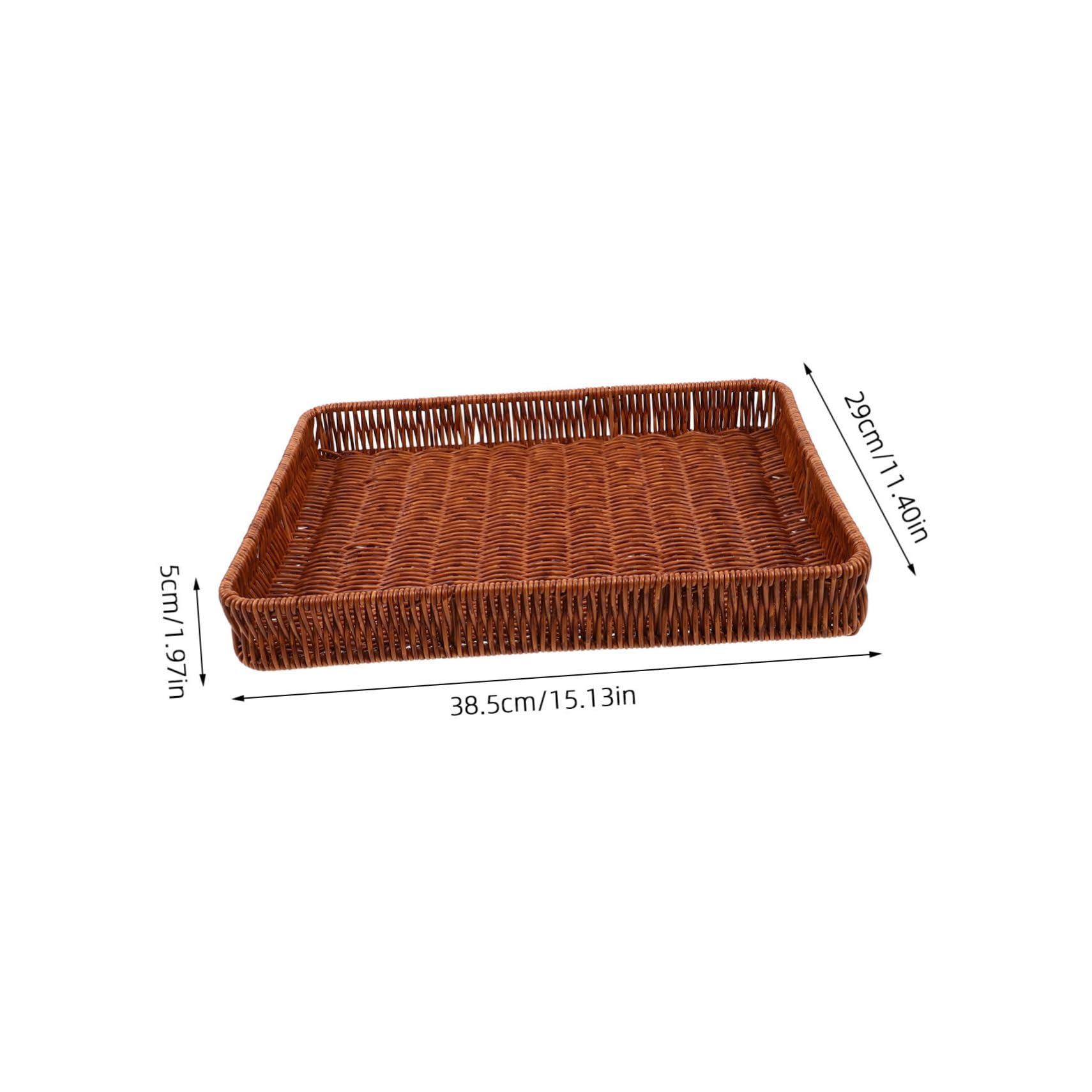 Cabilock Woven Vegetable and Fruit Basket Natural Style Display Tray for Snacks Bread and Food Serving Picnics Lightweight and Easy to Clean