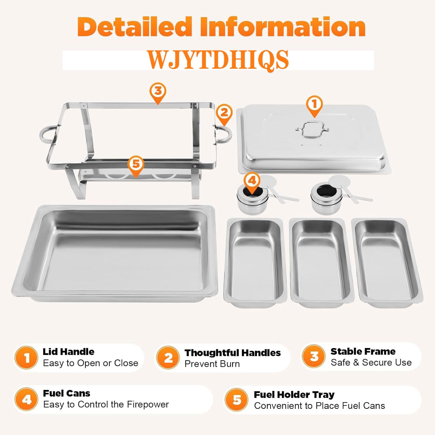9L Acciaio Inox Rettangolari Catering Server, Buffet Server Piatti di Servizio, Chafing Dish Buffet Set, Chafing Dish Catering Buffet Set, per Party, Feste, Matrimoni (1 Pezzi 3x1/3Contenitori)