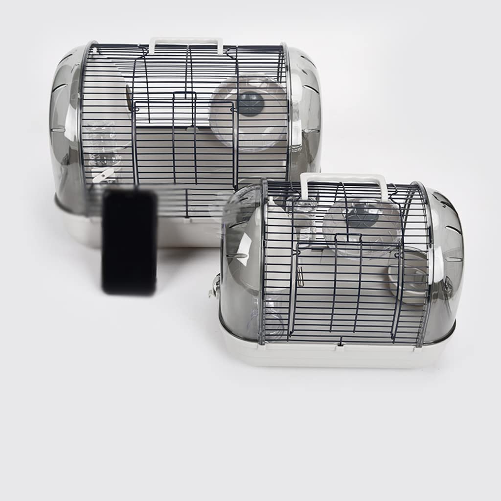 PAASHE Jaula de hámster Moderna Jaula de hámster Transparente Casa con Jarra Rueda para Correr Jaula Colgante Caja de Comida Accesorios Hábitat de Animales