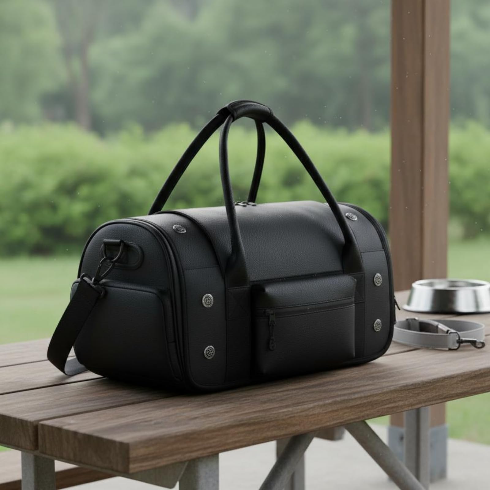 kowaku Trasportino Portatile Borsa Trasporto Gatto Cane Piccolo Borsone Morbido Gabbia Viaggio Tessuto Oxford Aerazione a Pannelli con Manico Tracolla E, Bianco Riso, 20 Pollici