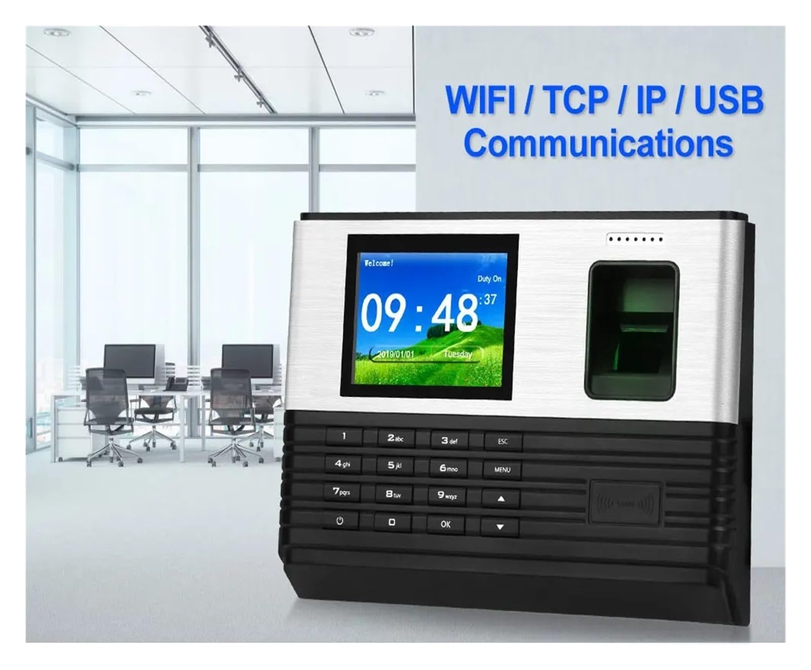 2,8-calowa biometryczna maszyna do wspomagania odcisków palców WiFi, system rejestracji pracowników, hasło dla małych firm