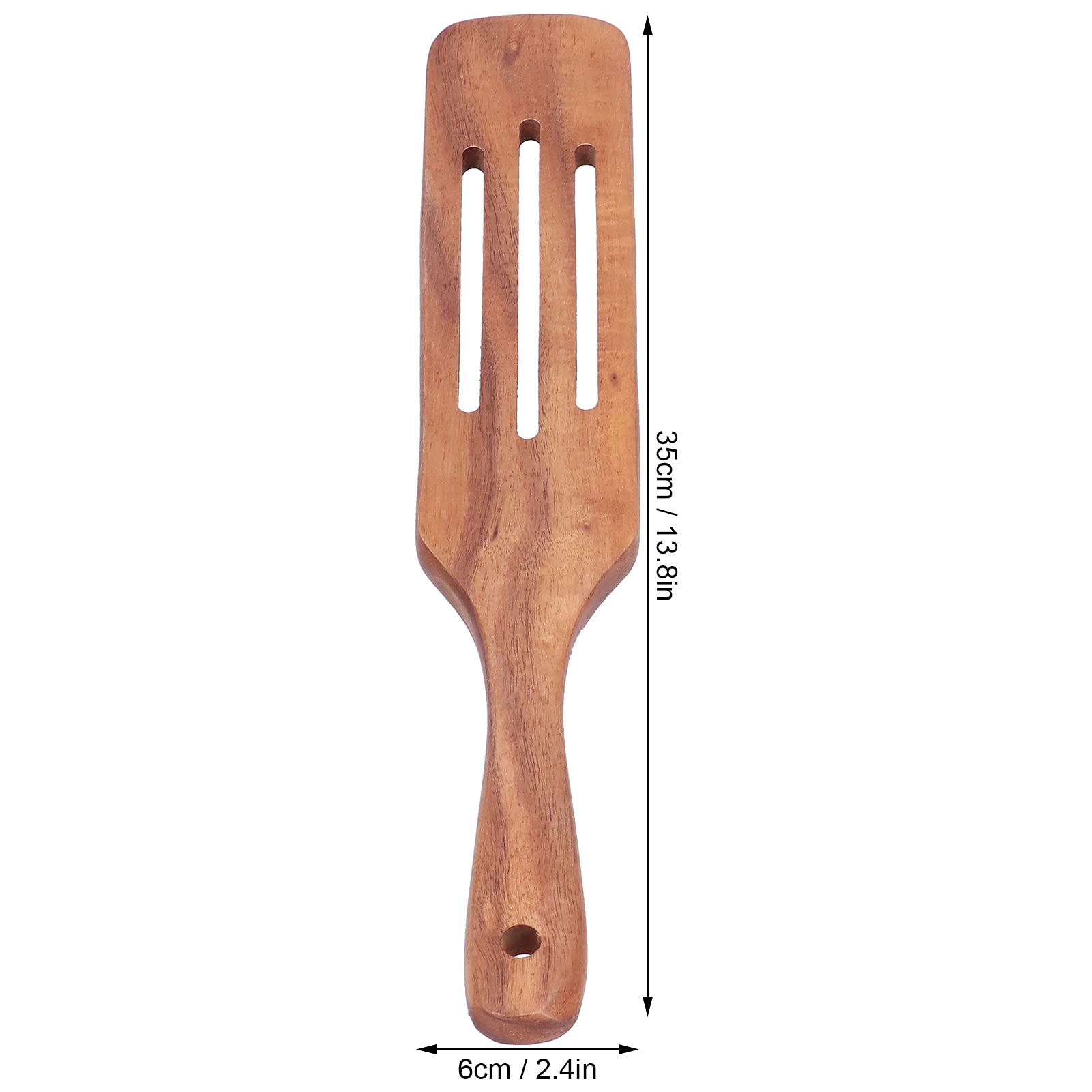 Set 2 Spatole In Legno Di Wengè Per Padelle Antiaderenti - Manico Lungo, Piatta E Scanalata, Utensili Da Cucina Fatti A Mano