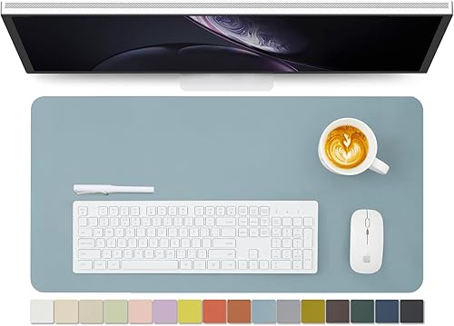 Miniatura 26 de Tapete de escritorio de piel antideslizante de poliuretano (PU), para organización de escritorio y accesorios, ideal para alfombrilla de mouse y de