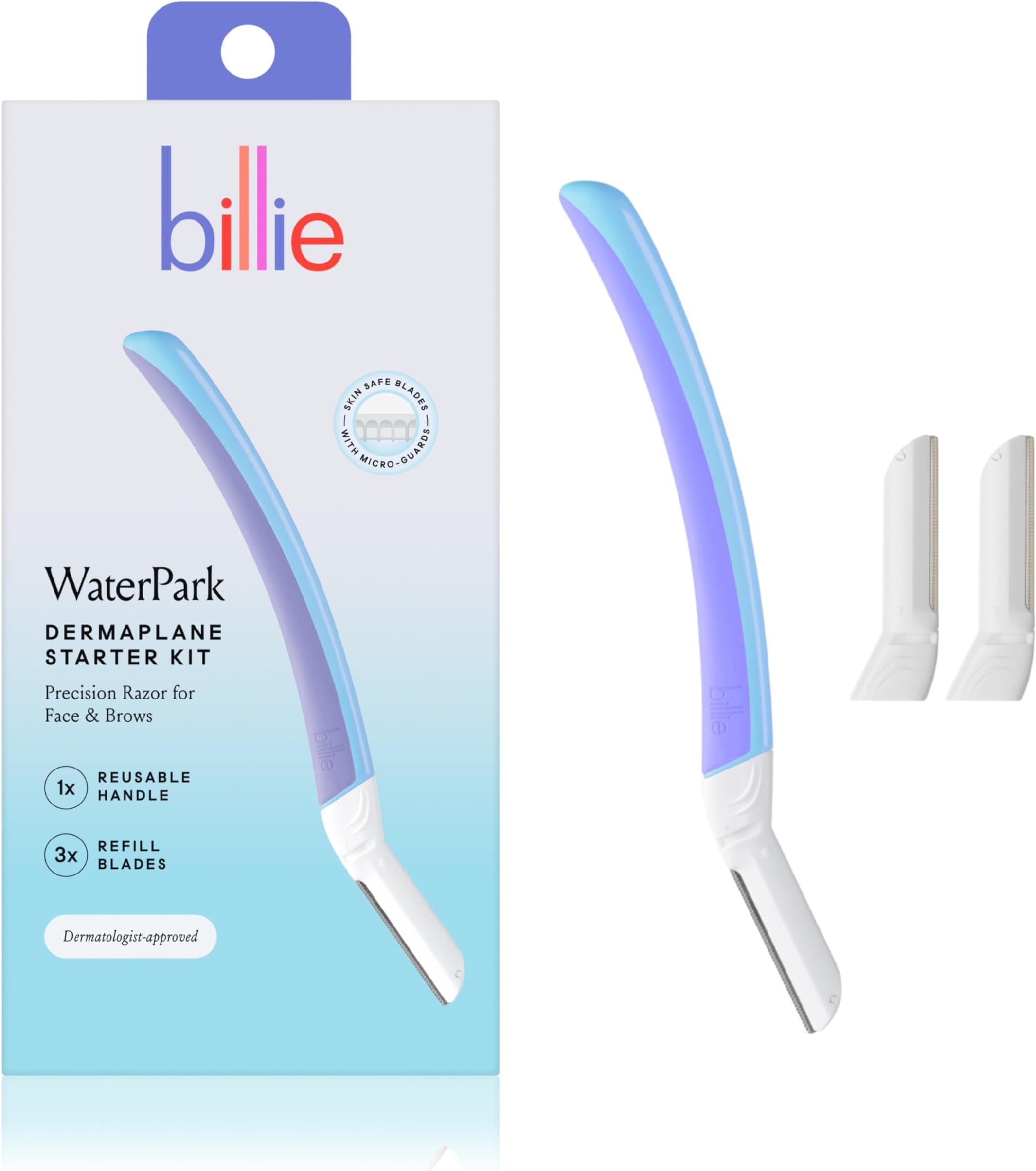 Billie Dermaplane Starter Kit Reusable Handle + 3