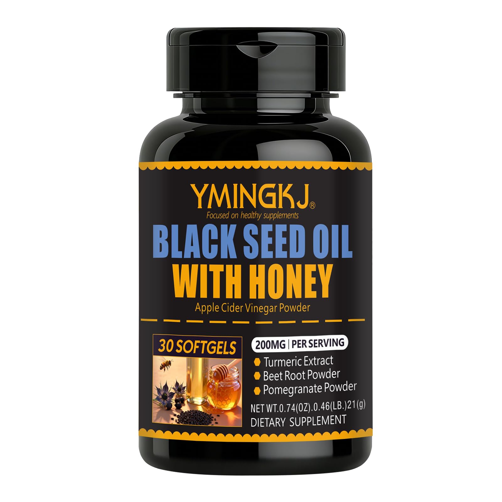 Black Cumin Seed Oil, Apple Cider Vinegar, Turmeric & Biotin, 30 Softgels 30 Count (Pack of 1)