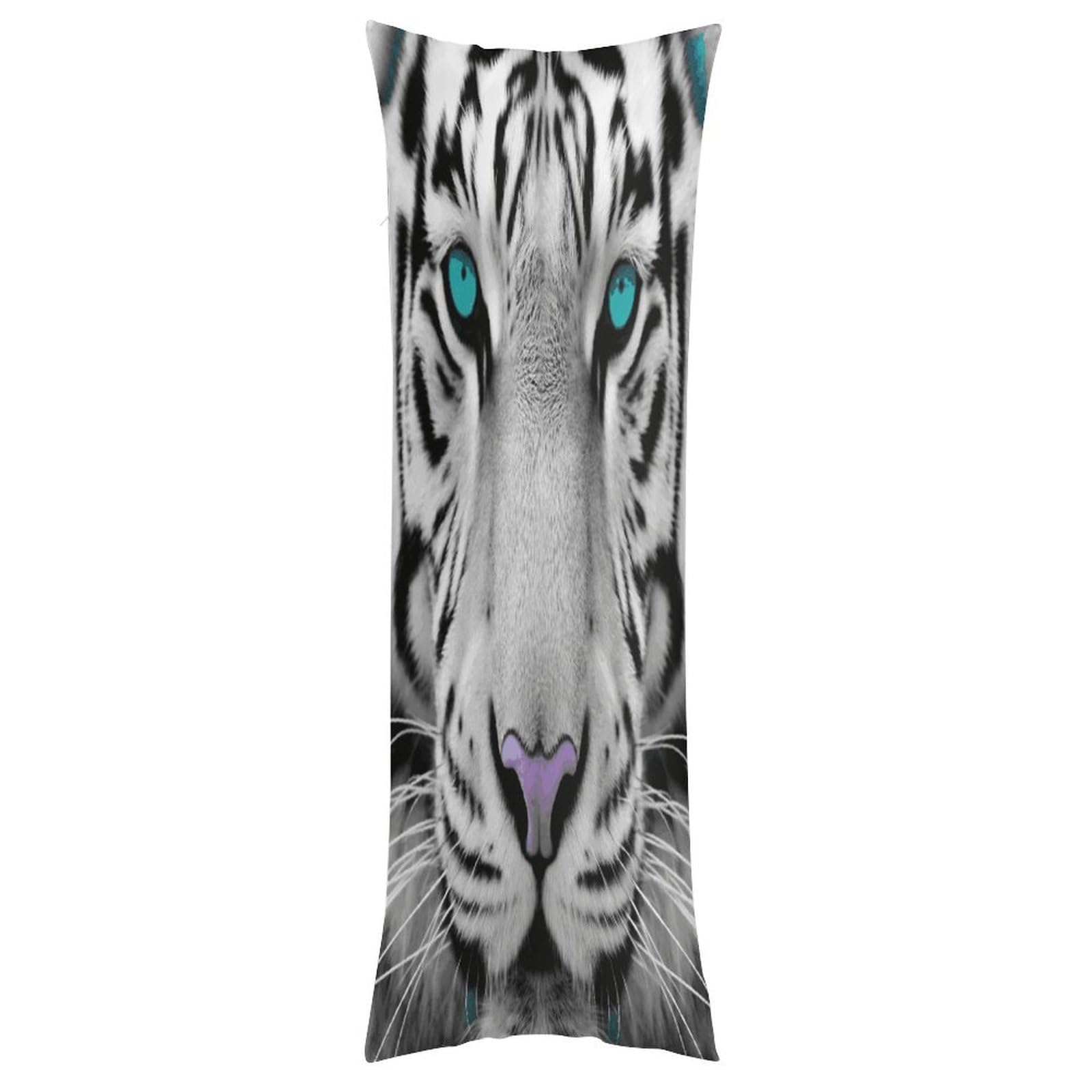 LDGSUPH Tiger with Teal Eyes Pillow Cases Soft Pillowcase with Invisible Zipper Wrinkle Resistant Pillow Covers Breathable Removable Pillow Protector for Bed Sofa Car 20"x54"