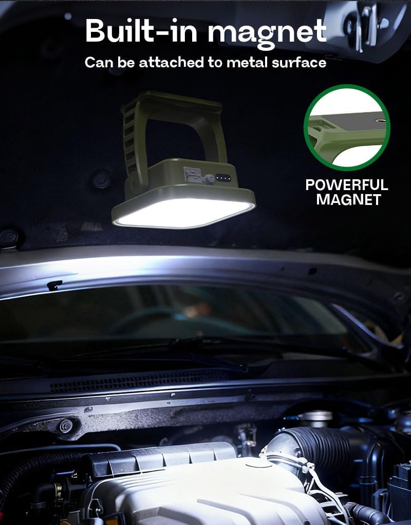 Portable LED Work Light, 12000mAh Rechargeable Flood Light for Job Site, 3500Lumens, 4 Modes, IP65 Waterproof, Magnetic Work Lights with 1/4 Screw Adapter Base