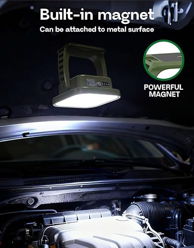 Luz de Trabajo LED Portátil, Luz de Inundación Recargable de 12000mAh para Lugar de Trabajo, 3500 Lúmenes, 4 Modos, Resistente al Agua IP65, Luces