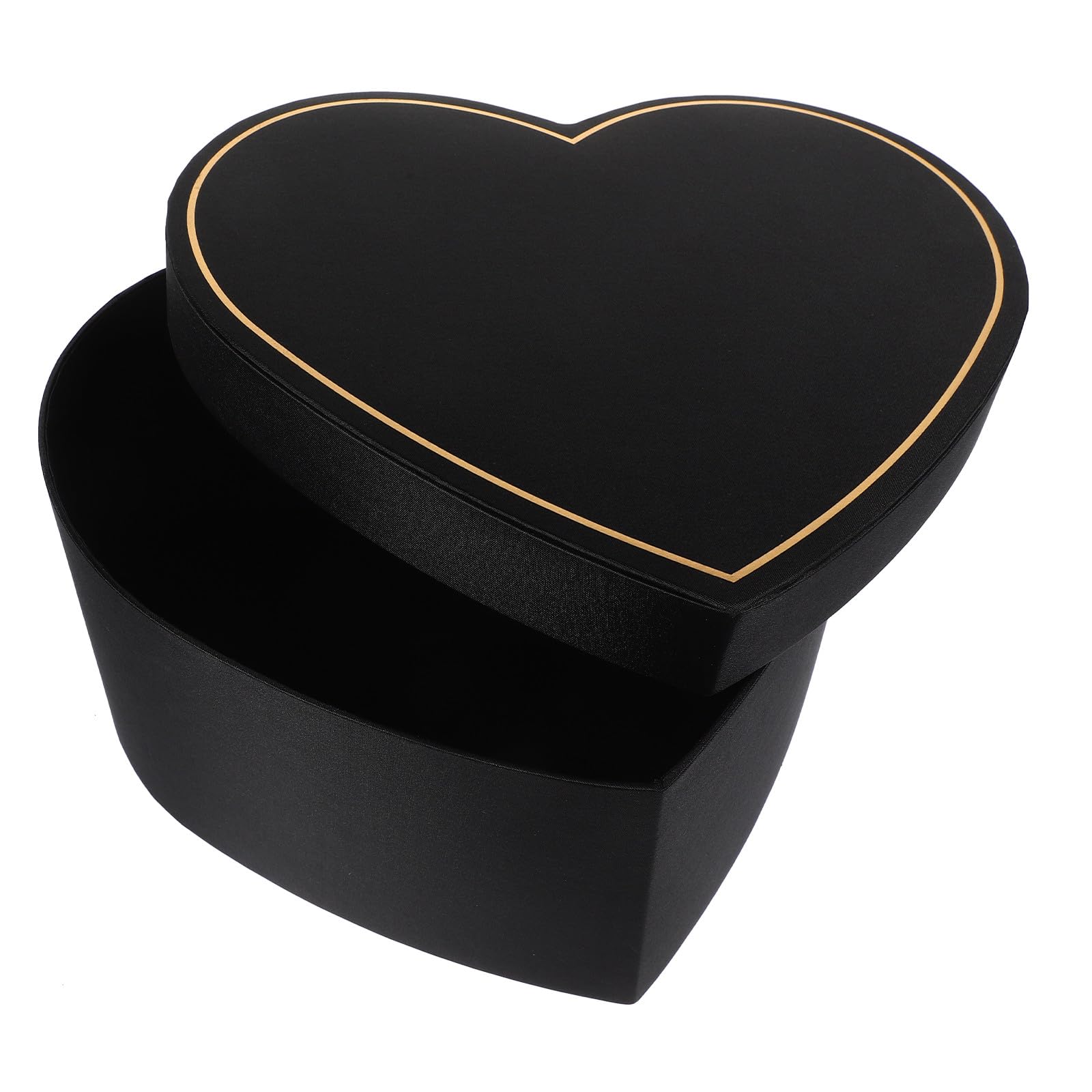 SOESFOUFU Herzförmige Geschenkbox aus Stoff mit Deckel in Schwarz Geschenkverpackung für Hochzeit und Zuhause Dekorative Herzform Geschenkkiste