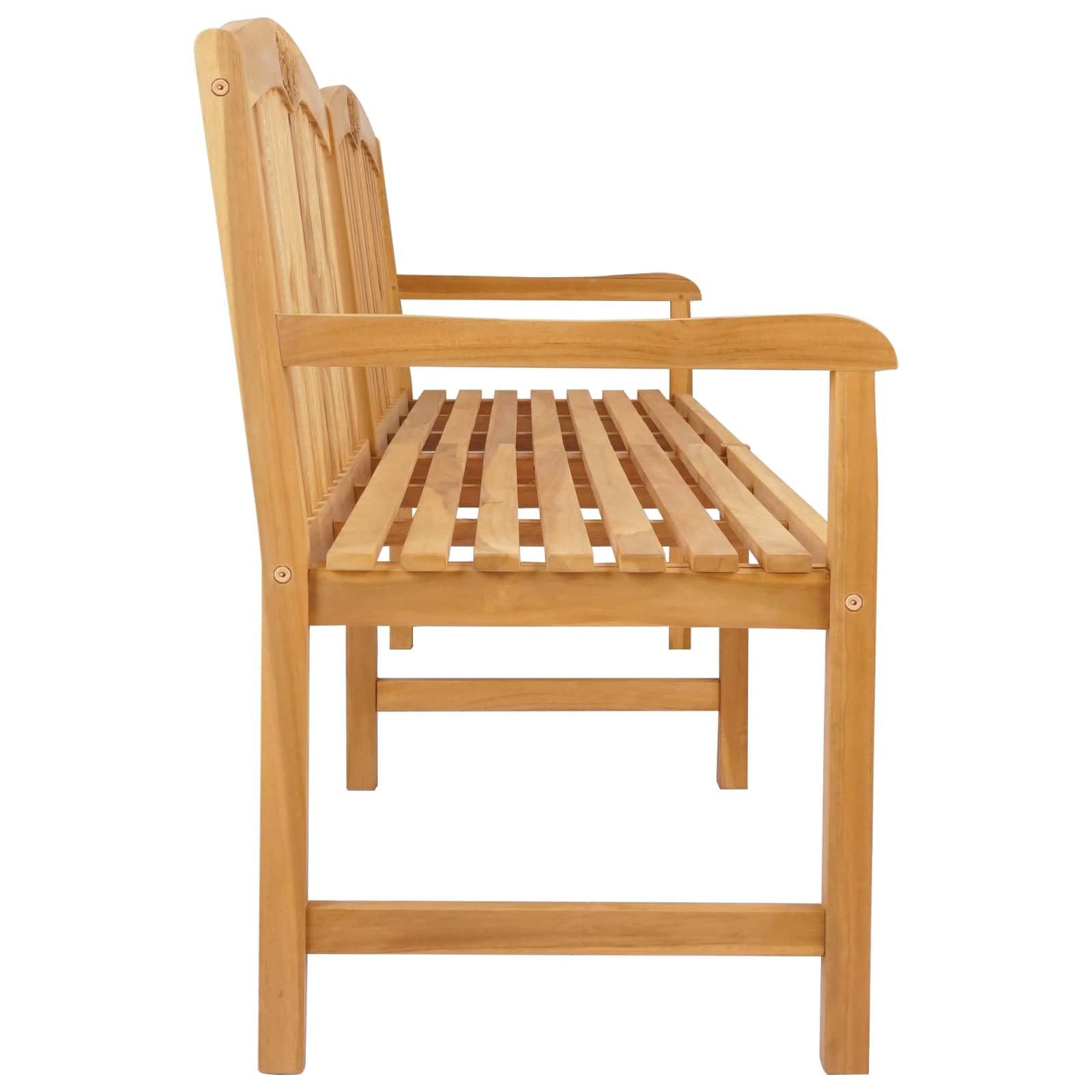 Banco Tallado a Mano en Forma de Rosa 228 x 60 x 90 cm Natural, Bancos de jardín, 31.85 kg-42030016
