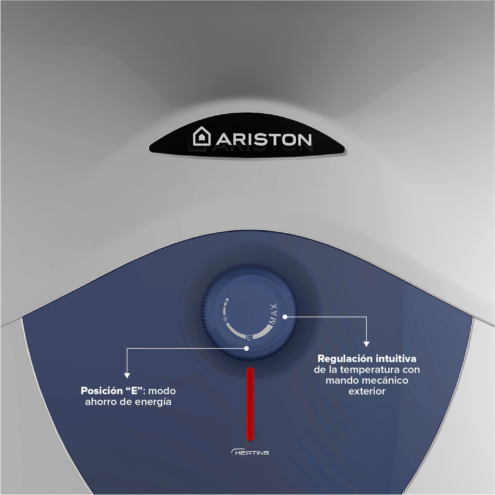 Ariston Blu Evo RS - Termo Eléctrico 30 Litros Bajo Consumo, Calentador de Agua Eléctrico Vertical con Tamaño Reducido 44.6x41x44.6cm, Calentadores para Instalación España - Eficiencia C, Rango (A+/F)
