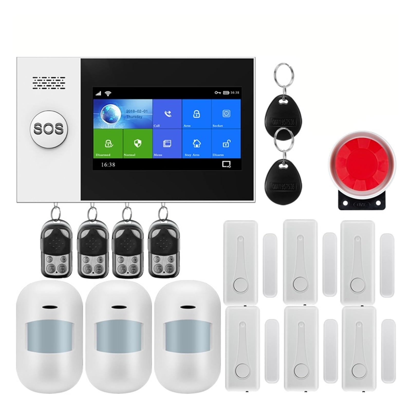 CUDTAPI Smart Alarm GSM Home Security With Motion Detector Sensor Burglar System APP Control(W4B6)