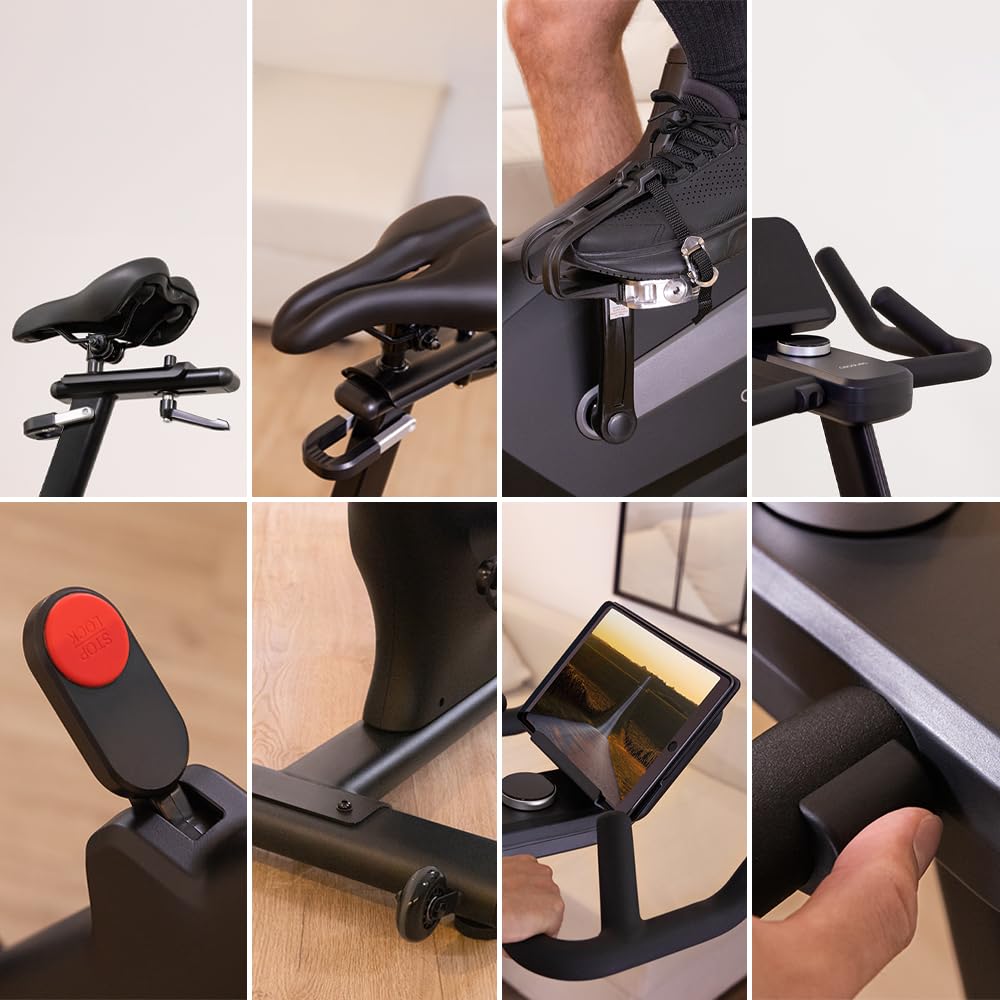 Cecotec Bicicleta Estática Indoor Drumfit PulseRide. Volante de Inercia 20kg, Resistencia Magnética 16 Niveles, Pantalla LED, Estructura de Aluminio hasta 135kg, Compatible Kinomap y Zwift