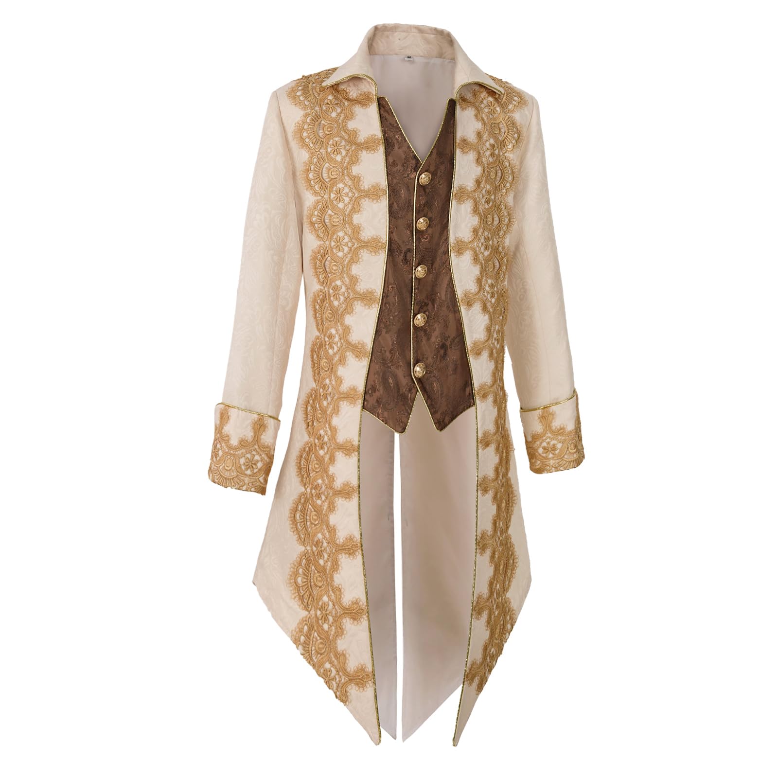 Veste de smoking médiévale pour homme broderie vintage gothique steampunk