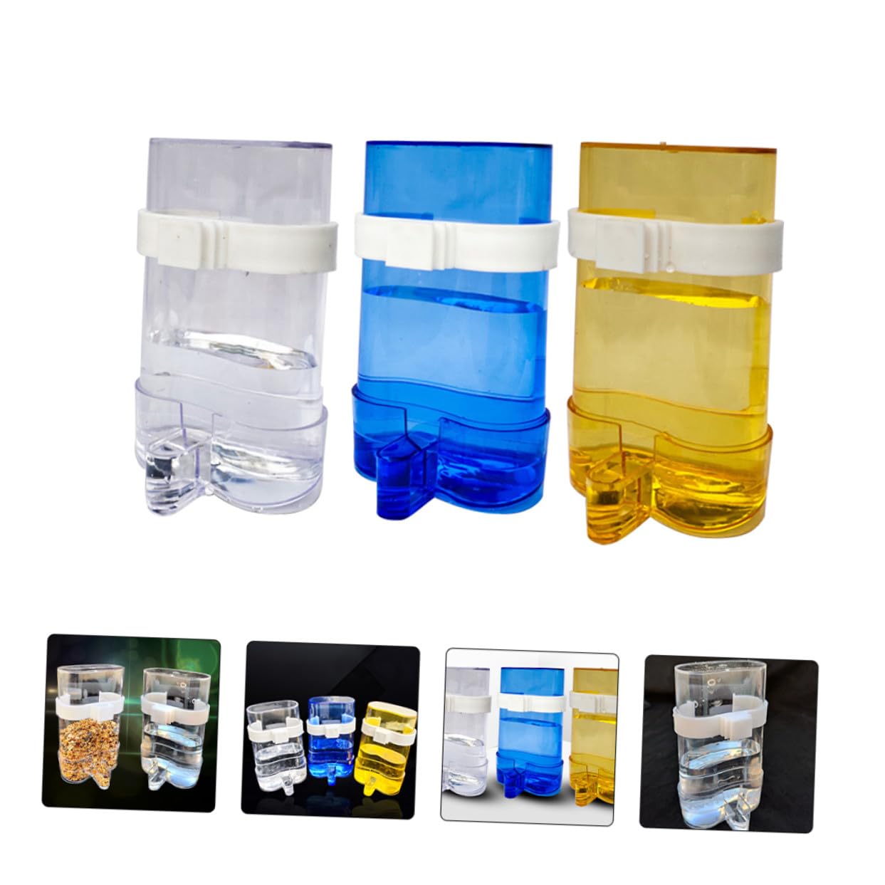VICASKY 12 pièces Distributeur Automatique pour Oiseaux avec Abreuvoir et Mangeoire Transparent pour Cage à Perroquets et Perruches et Facile à Nettoyer