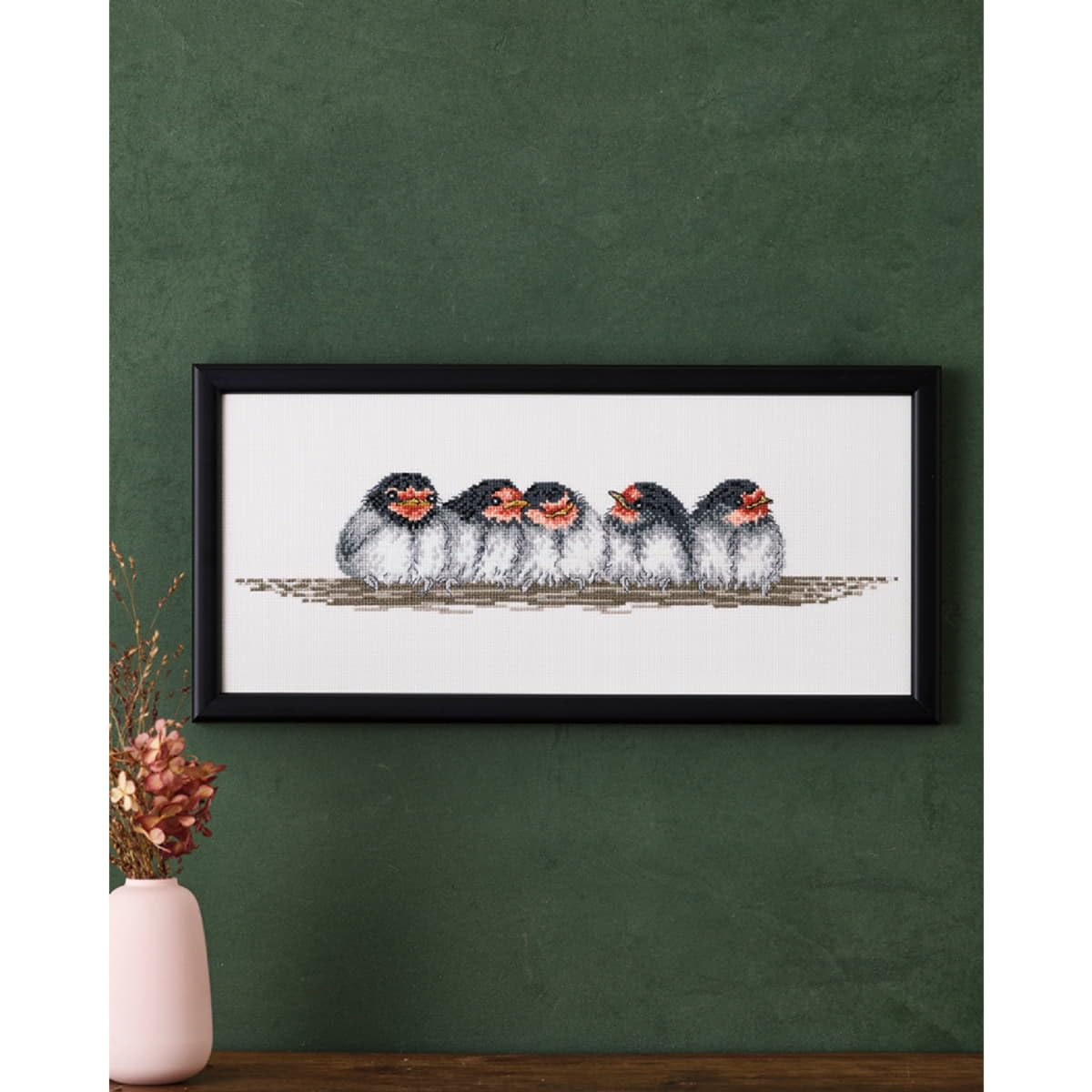 Cross Stitch Kit Swallows Counted Pattern 35 x 15 cm