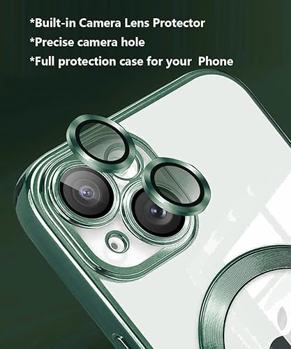 Miniatura 3 de Funda magnética para iPhone 15 Plus, transparente, compatible con MagSafe protector de lente de cámara integrado, suave, delgada, a prueba de