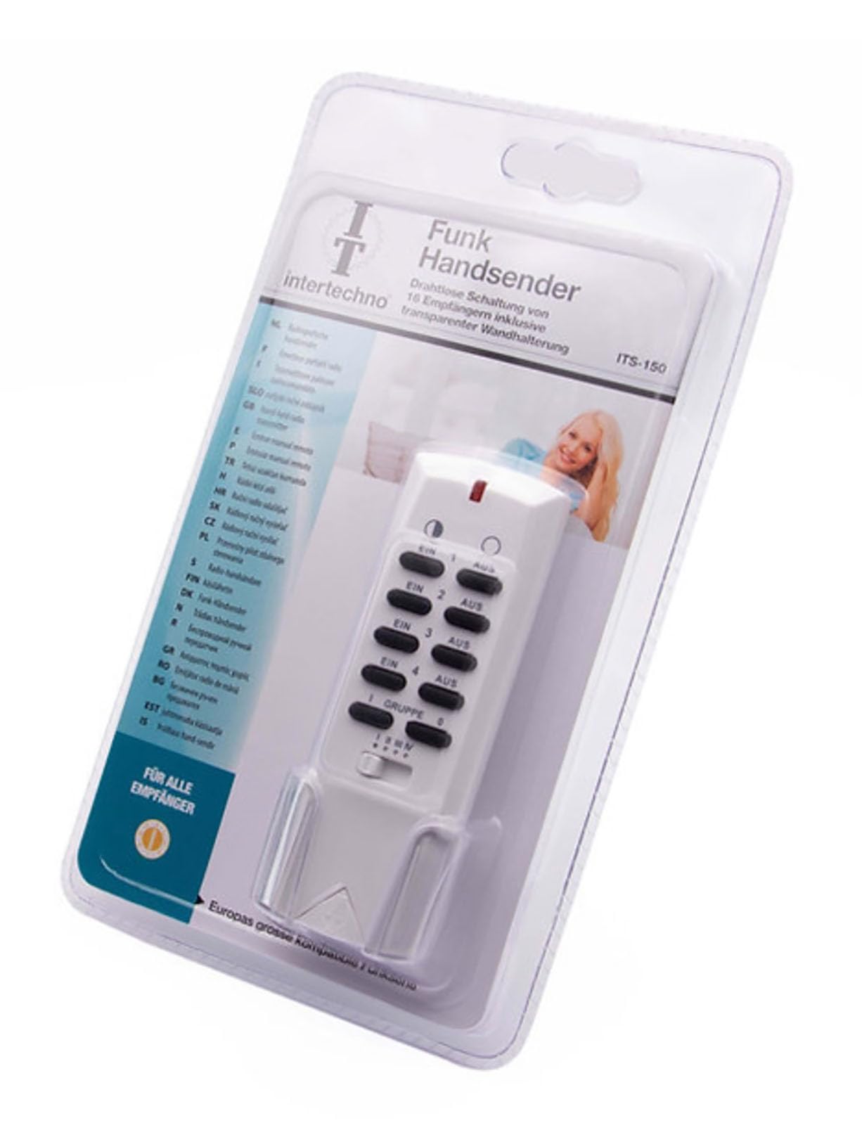 Intertechno Smart Home ITS-150 Funk Handsender Fernbedienung kabellos, Weiß