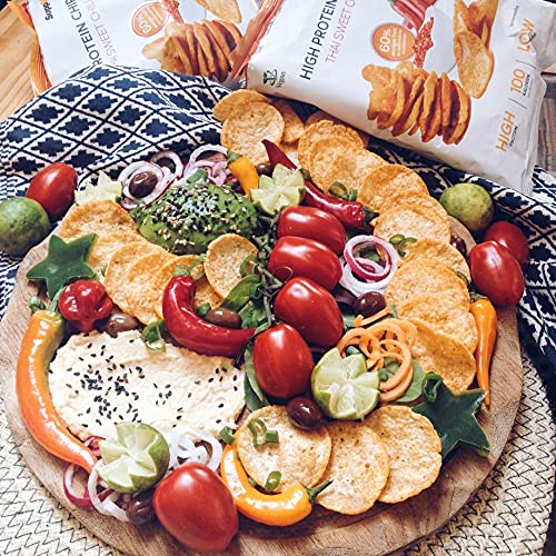 Supplify 6x50g High Protein-Chips Mix-Box in verschiedenen Geschmacksrichtungen (Paprika, Thai Sweet Chili, Sour Cream ´n Onion) - Low Carb Eiweißchips - Proteinchips kalorienarm, Fitness Snack