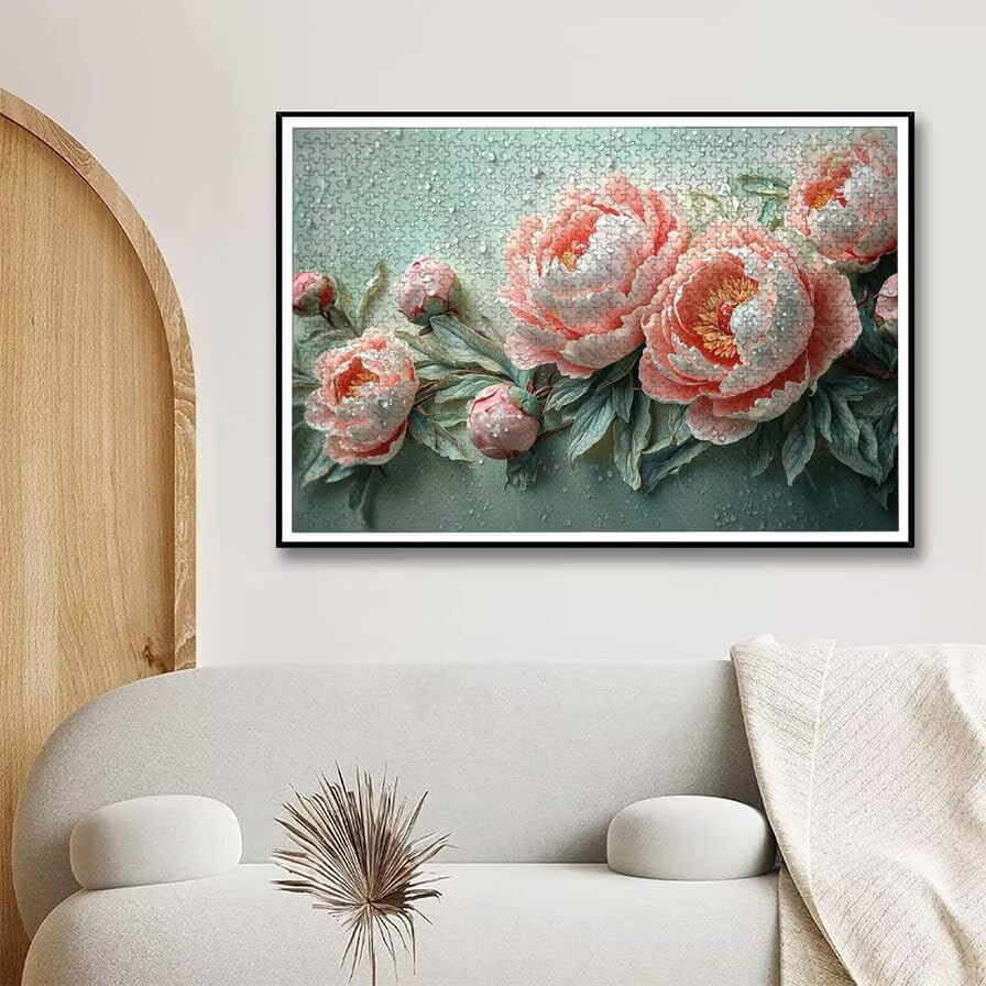 Puzzle 5000 Pezzi, Puzzle Fiore per Adulti, Peonia Puzzles in Legno con Squisita Scatola di Imballaggio, Puzzles in Legno Impegnativi per Famiglie, per Decorazioni Casa, Regalo Donna/Uomo, -5056