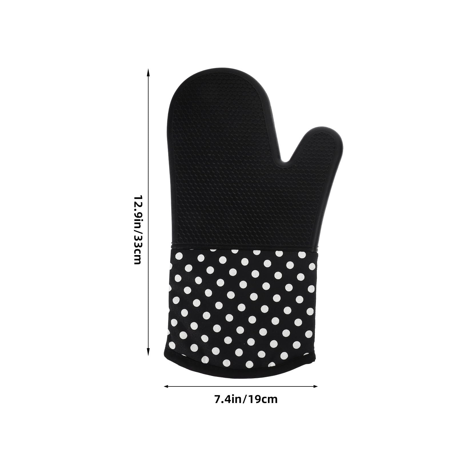 Guantes de Horno de Silicona 2 Piezas Negros Antideslizantes