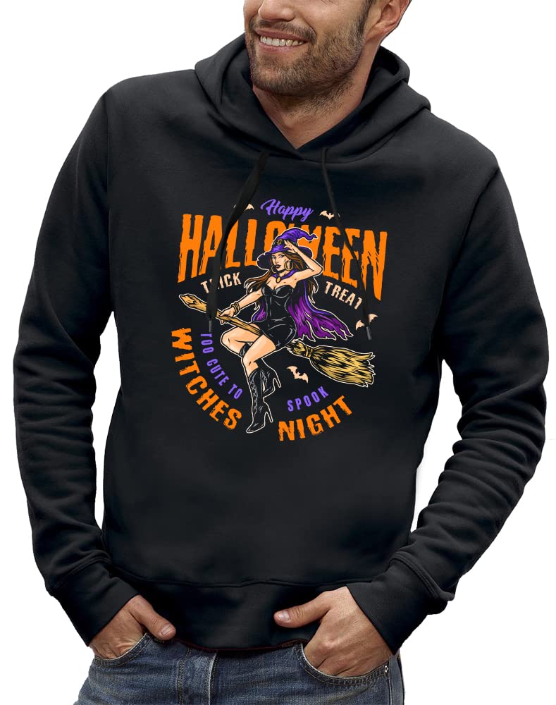 Sweat à capuche sorcière homme pull chaud et confortable Halloween