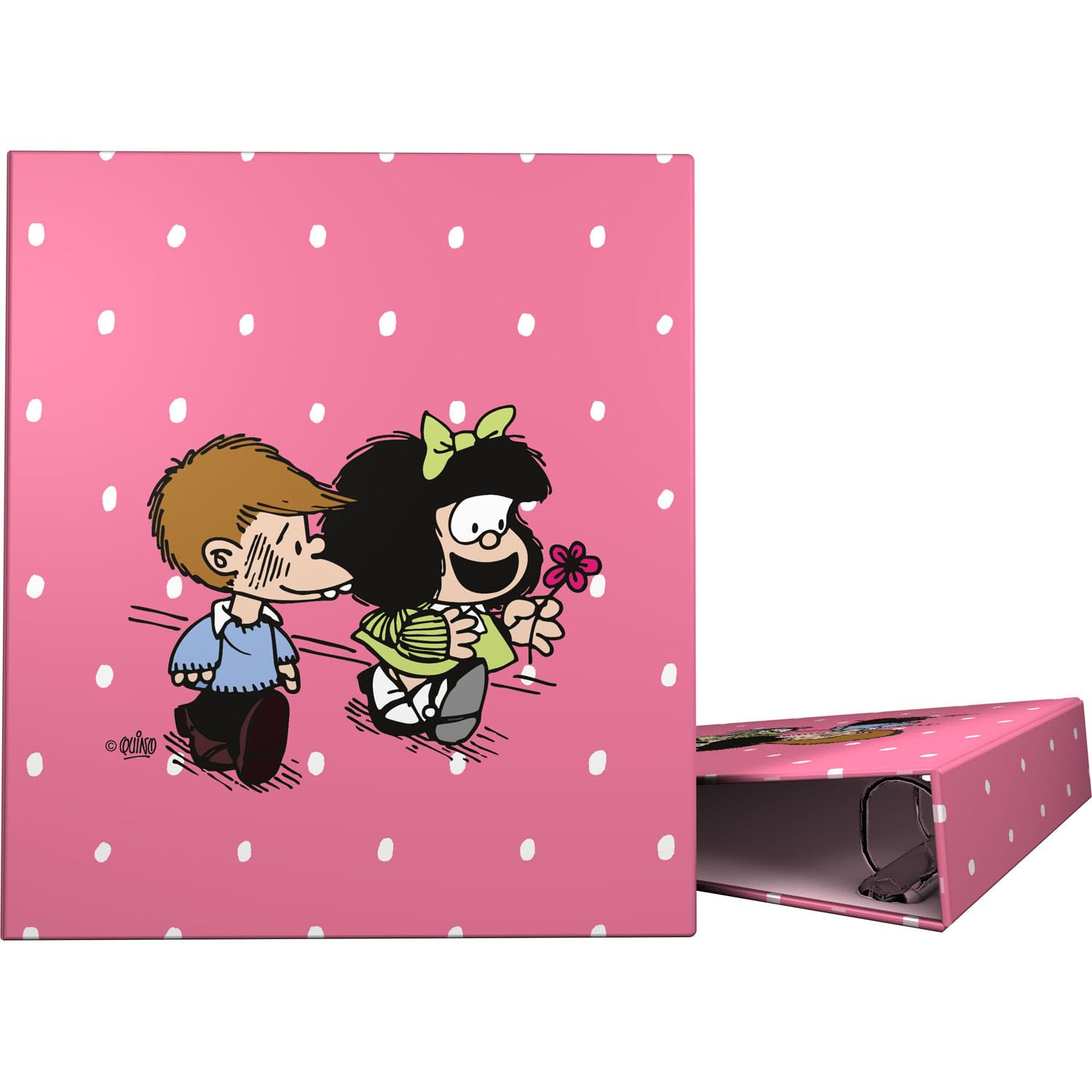 Grafoplas - Ring Binder A4, Mafalda Friends, 4 Mixed Rings 40 mm, Soft to the Touch, FSC