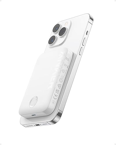 Anker Batería MagGo 321 (PowerCore Magnetic 5K), cargador portátil inalámbrico magnético de 5,000 mAh, compatible con iPhone 141312 Series (blanco)