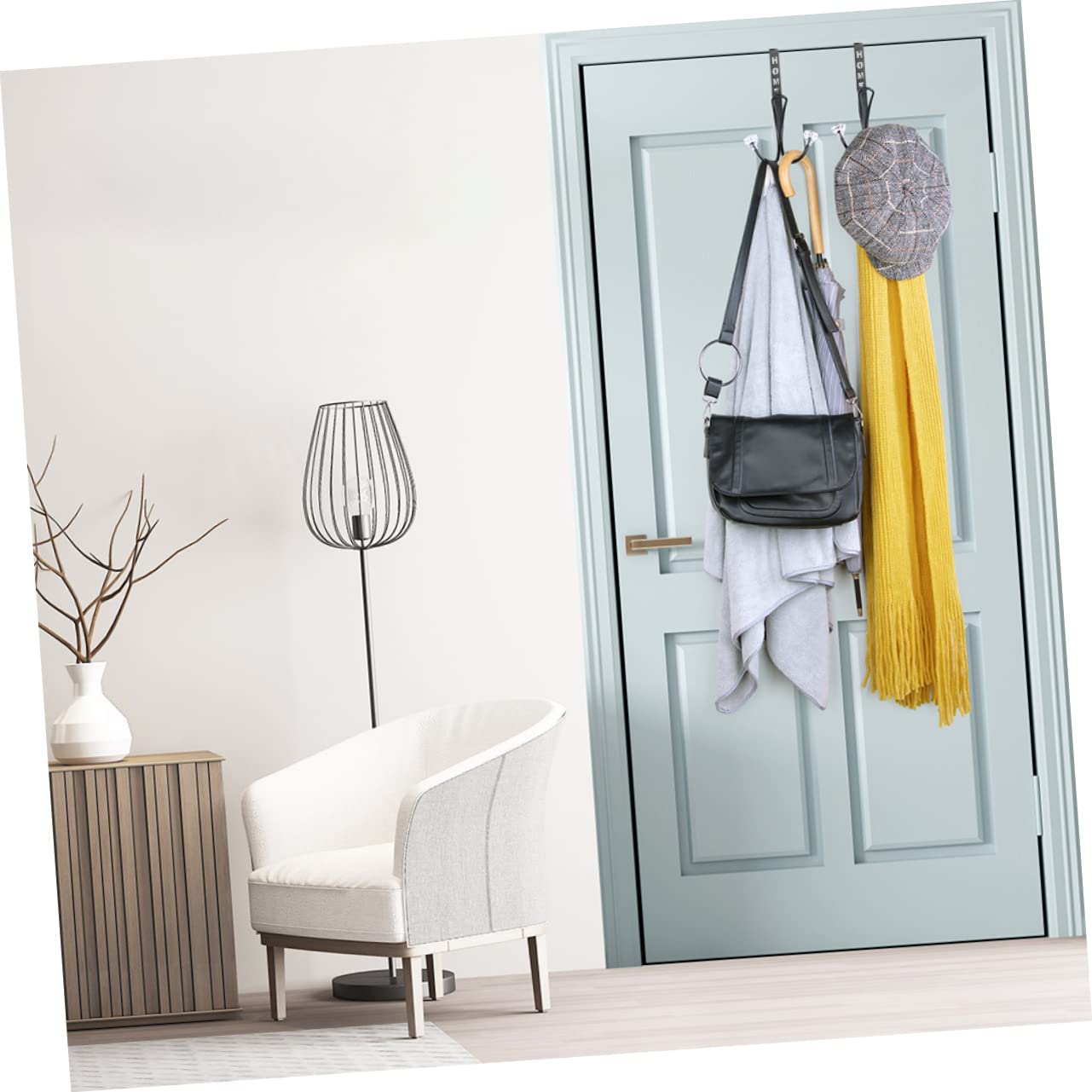 VASDEV 2 Stück Kleiderbügel, Hut-Kleiderbügel, über der Tür, Handtuchhalter, Schwarze Kleiderhaken, Wand-Handtuchhalter, über der Tür, Garderobe, Badetuch-Haken, über der Tür, Eisen, kein