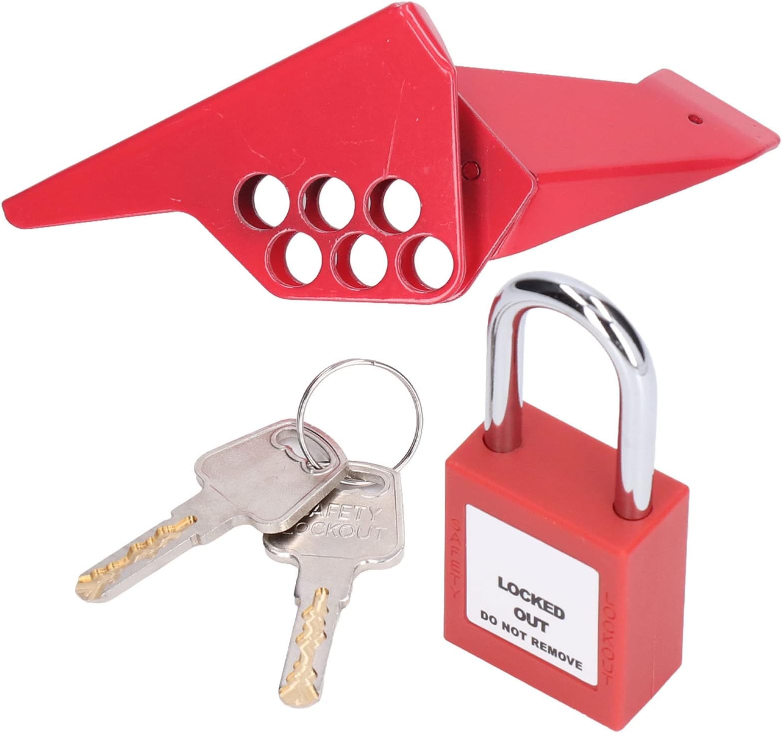 Ball Valve Lockout, Adjustable Ball Valve Lock Small Industrial Pipeline Faucet Handle Locks with 38mm Padlock for DN8 to DN50 Ballvalve