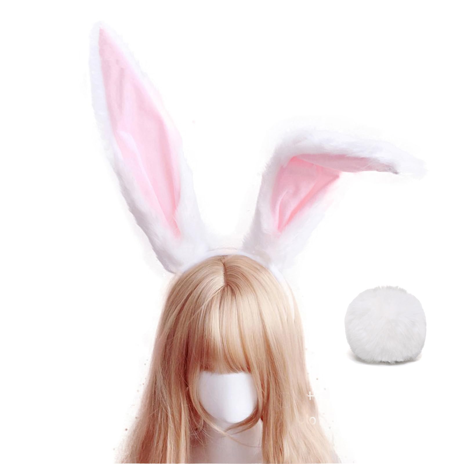 Bunny Ears Plush Halloween Easter Bunny Rabbit Ears Headband for Women Adult Party Costume Accessories Headwear