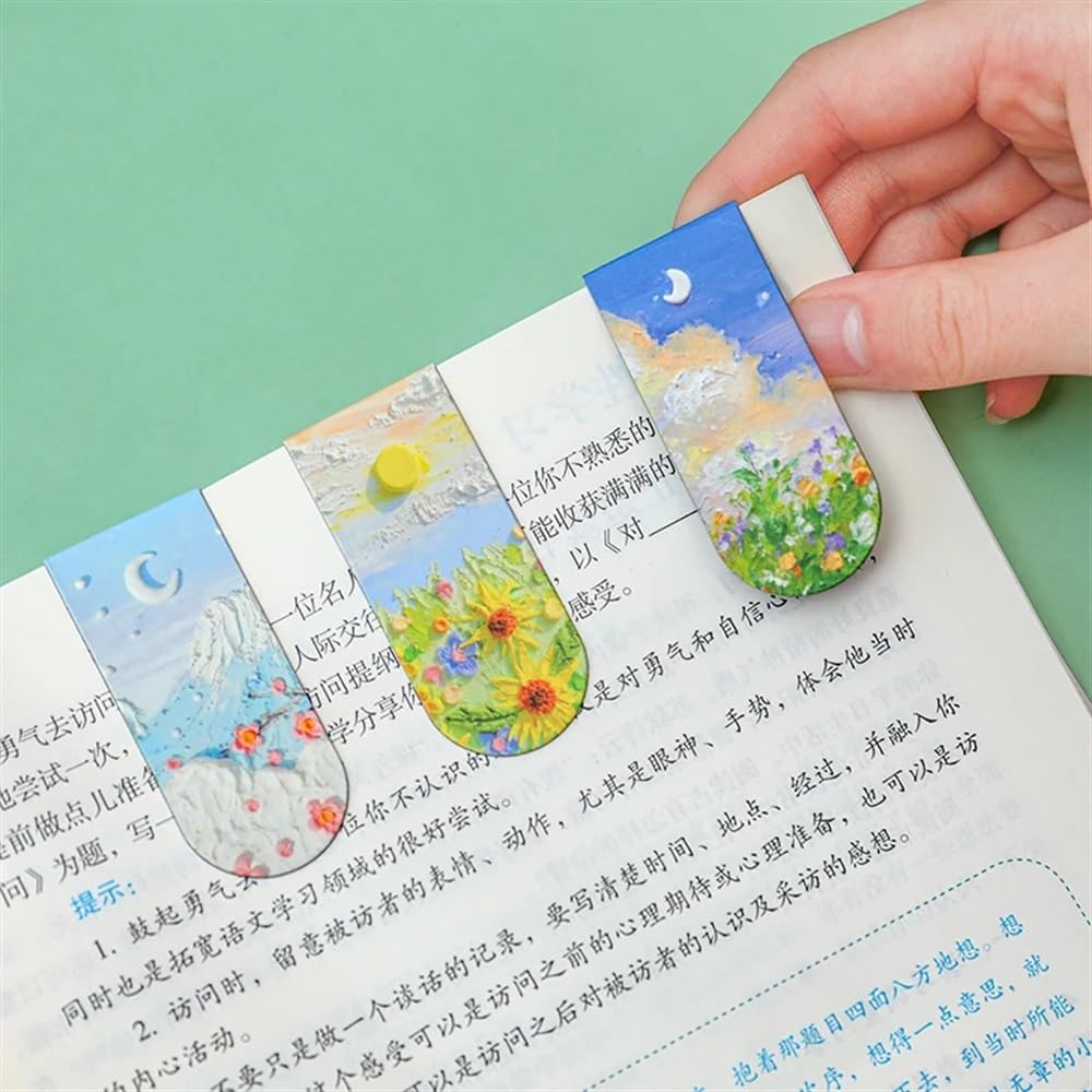 4 szt./zestaw urocza kreskówka magnes zakładka życie świeże zakładka kreatywna zakładka magnetyczna do książek Kawaii przybory szkolne (4 szt. x 20)