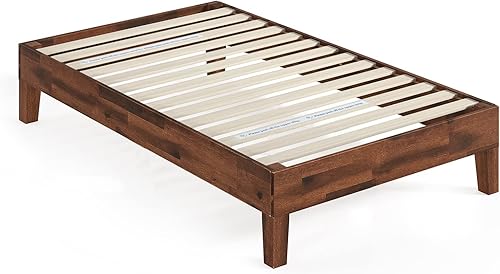 Miniatura 78 de Cama plataforma de madera sólida de lujo Zinus 12 pulgadas con cabecero de cama/no necesita resortes/soporte de madera con listón/acabado expreso