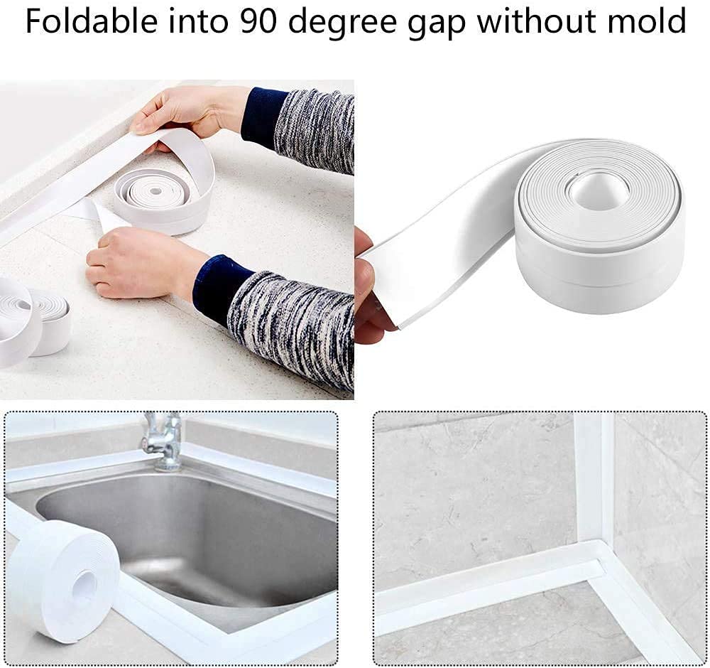 Nastro Sigillante Impermeabile 2 Pezzi - PVC Bianco, 22mm X 3,2m, Per Bagno E Cucina - Foto 7