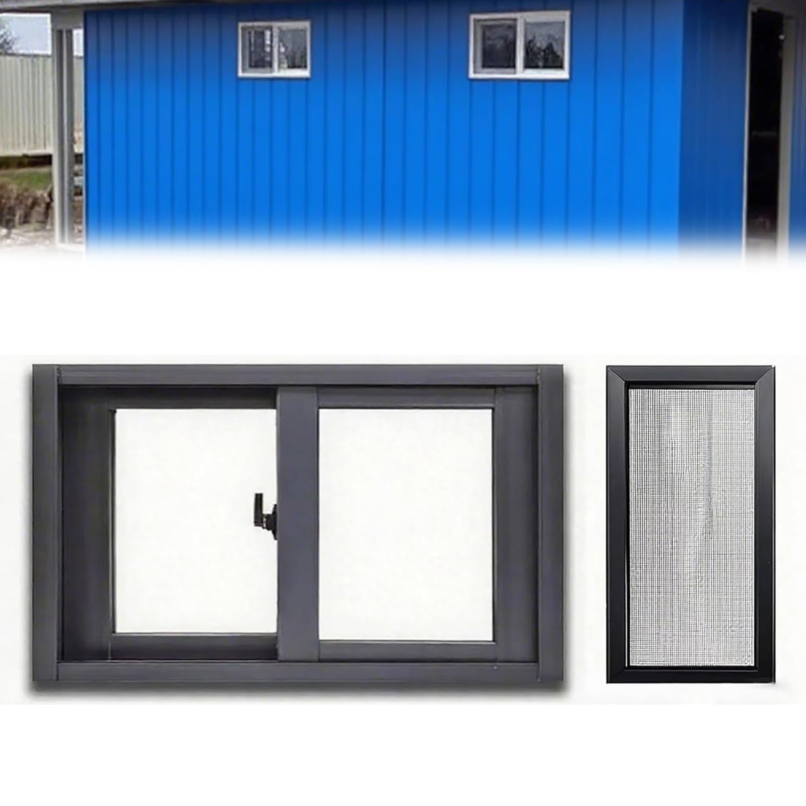 Faltbares Anti-Diebstahl-Fenster für Hühnerstall, 40,6 x 76,2 cm, quadratisches Design, perfekt für Schuppen, Spielhäuser und Häuser (76,2 x 53,3 cm)