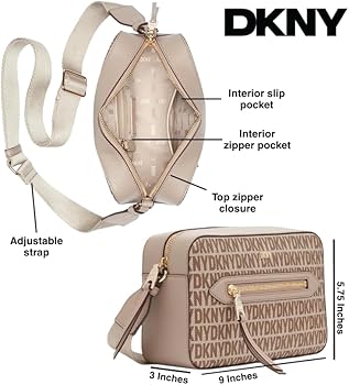DKNY Bolsa tiracolo Chelsea para câmera, Chino/caramelo, One Size