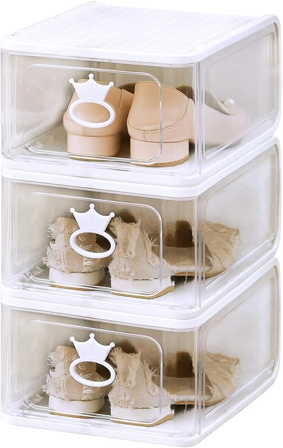 Schuhboxen Stapelbar - 12 Durchsichtige Aufbewahrungsboxen Mit Deckel